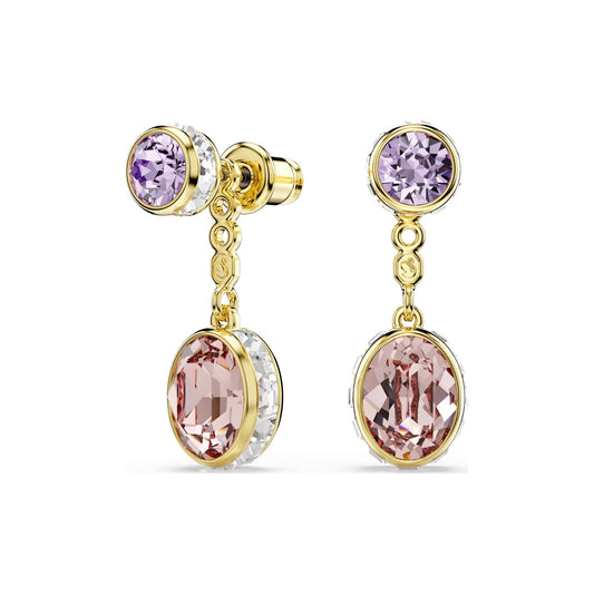 Orecchini pendenti Swarovski Chroma e cristalli viola e rosa MISURA UNICA