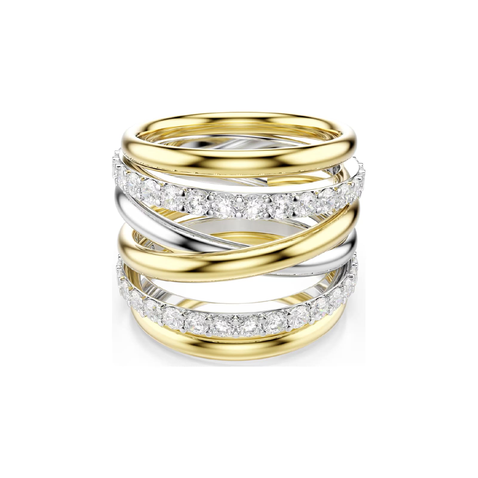 Anello cocktail Swarovski con mix placcature e cristalli 18