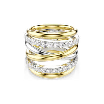 Anello cocktail Swarovski con mix placcature e cristalli 18