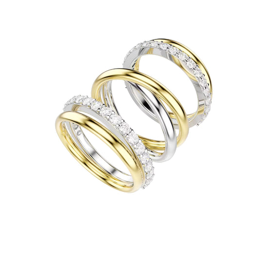 Anello cocktail Swarovski con mix placcature e cristalli 18