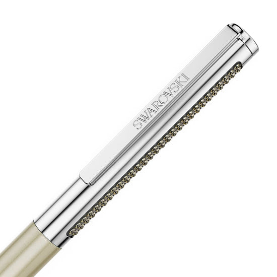 Penna a sfera Swarovski Matrix con fusto beige e cristalli MISURA UNICA