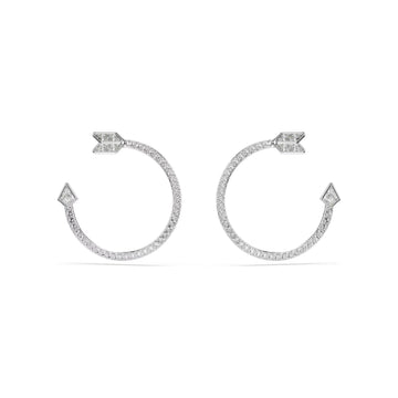 Orecchini cerchio Swarovski frecci di cupido con cristalli MISURA UNICA