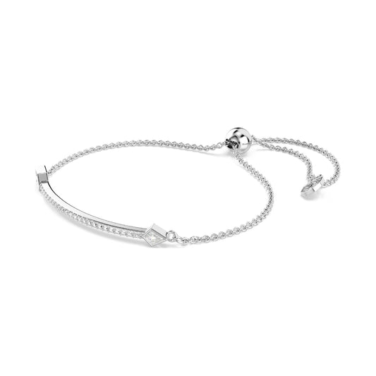 Bracciale semirigido Swarovski placcato rodio con cristalli 24 cm