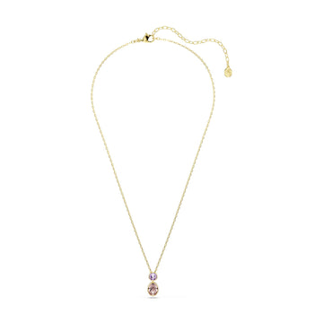 Collana girocollo Swarovski dorata con cristalli viola e rosa MISURA UNICA