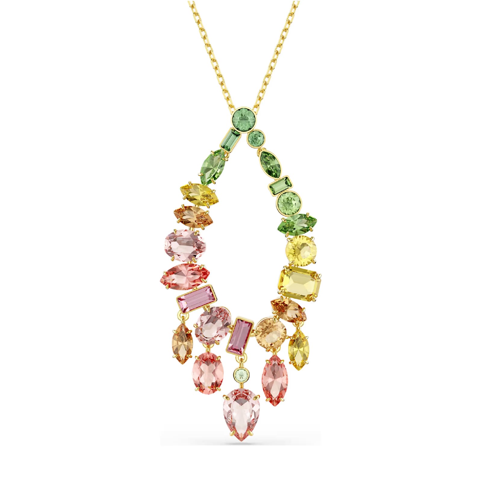 Collana lunga Swarovski Gema pendente con cristalli colorati MISURA UNICA
