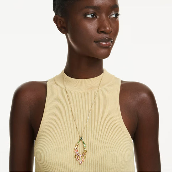 Collana lunga Swarovski Gema pendente con cristalli colorati MISURA UNICA