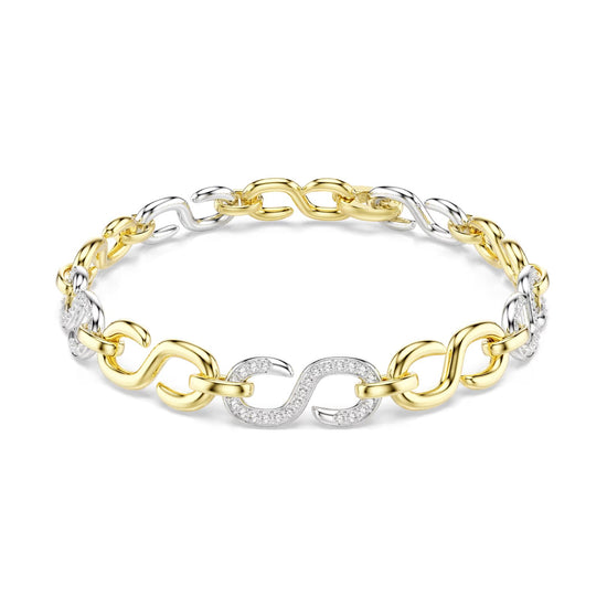 Bracciale catena Swarovski Dextera bicolore con cristalli cry 20,5 cm