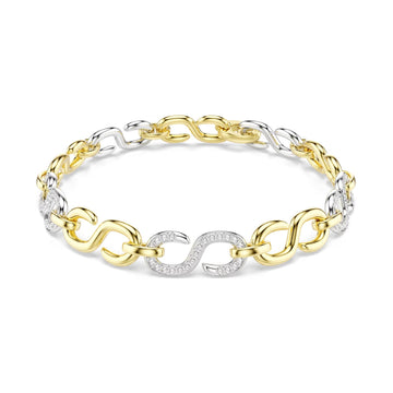 Bracciale catena Swarovski Dextera bicolore con cristalli cry 20,5 cm