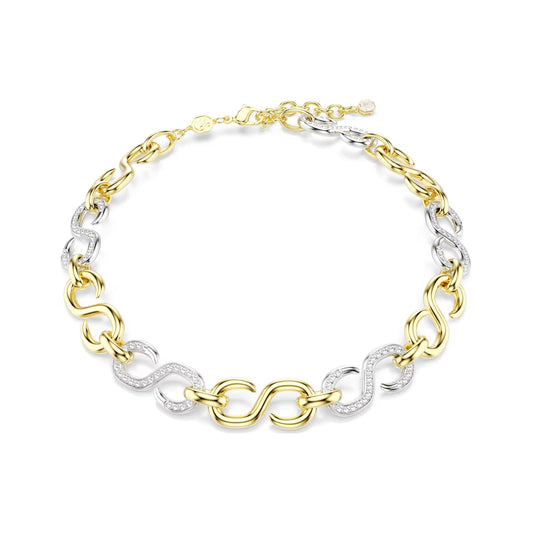 Collana girocollo Swarovski Dextera bicolore con cristalli cry MISURA UNICA