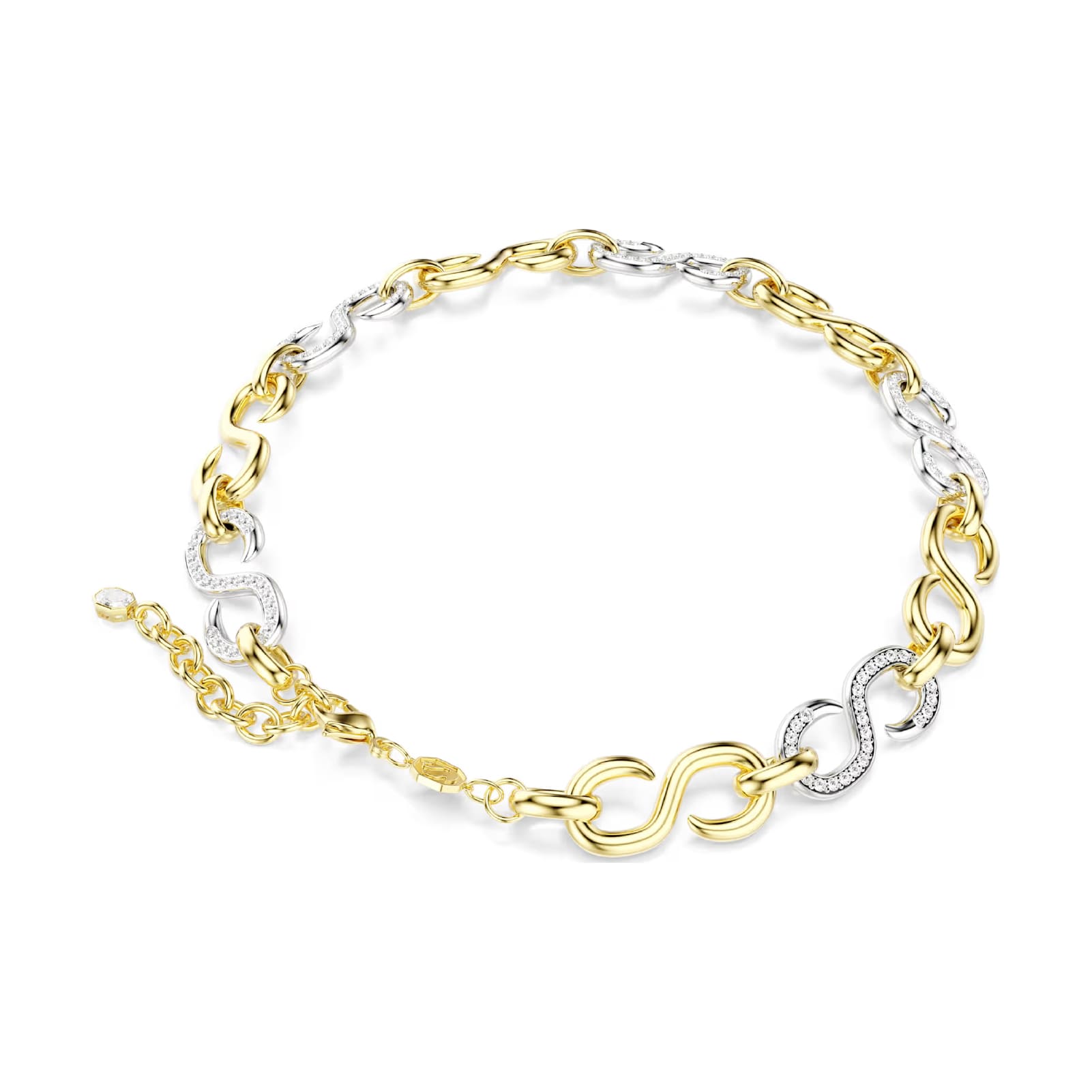 Collana girocollo Swarovski Dextera bicolore con cristalli cry MISURA UNICA