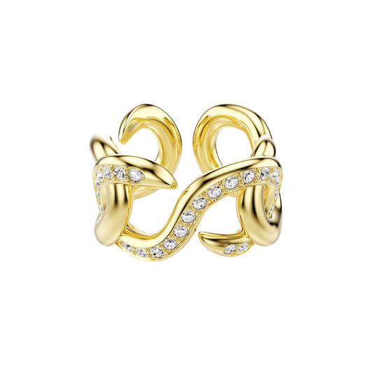 Anello aperto Swarovski Dextera placcato oro con cristalli 18