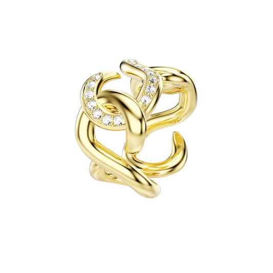 Anello aperto Swarovski Dextera placcato oro con cristalli 18