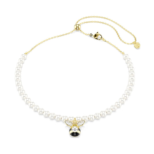 Collana Swarovski Idyllia con pendente ape e Crystal Pearls MISURA UNICA