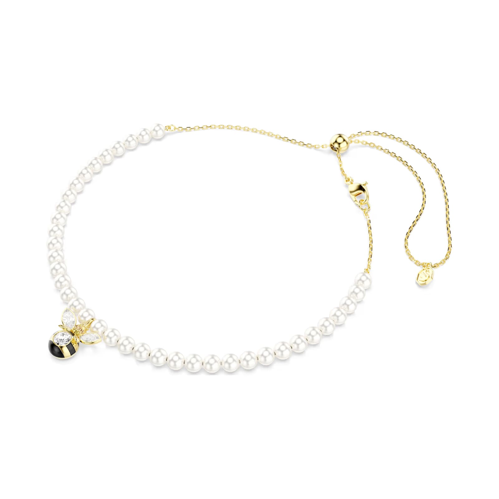 Collana Swarovski Idyllia con pendente ape e Crystal Pearls MISURA UNICA