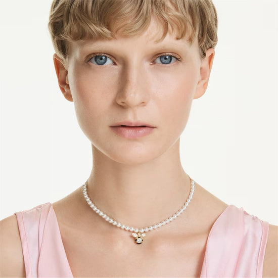 Collana Swarovski Idyllia con pendente ape e Crystal Pearls MISURA UNICA