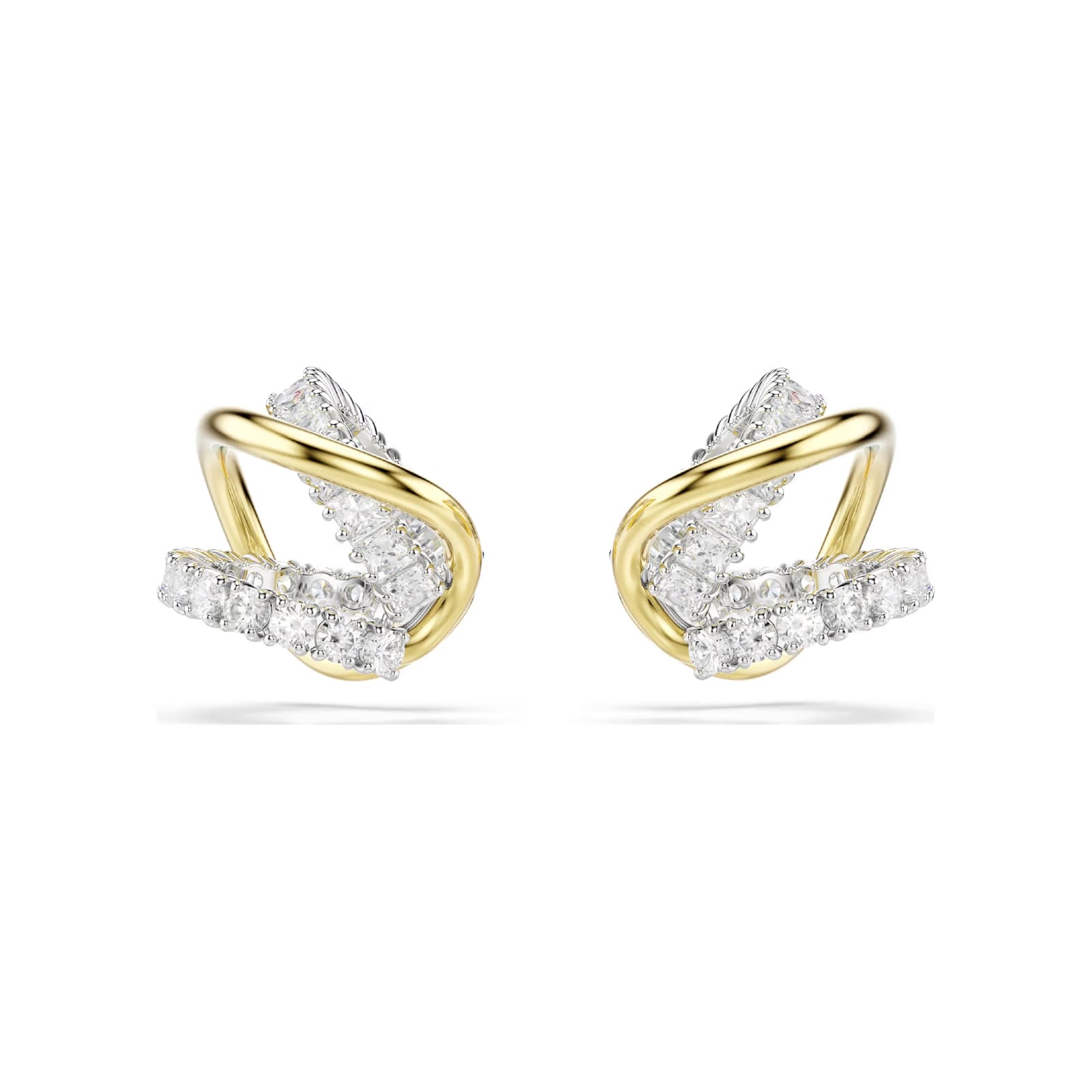 Earcuff Swarovski Hyperbola placcati oro con cristalli MISURA UNICA