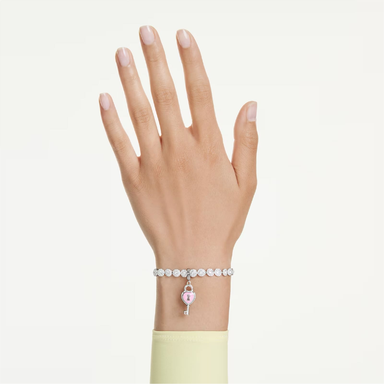 Charm chiave Swarovski Idyllia rodiato con zircone centrale MISURA UNICA
