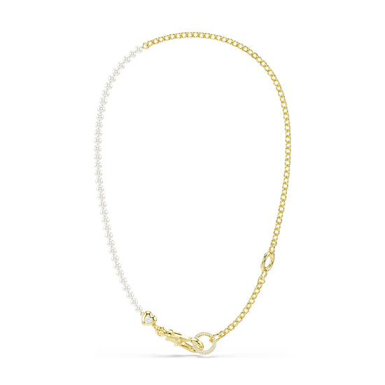 Collana Swarovski placcato oro con cuore e crystal pearls MISURA UNICA