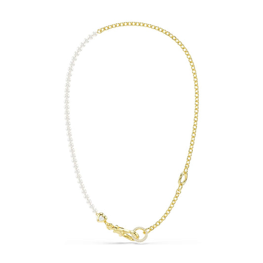 Collana Swarovski placcato oro con cuore e crystal pearls MISURA UNICA