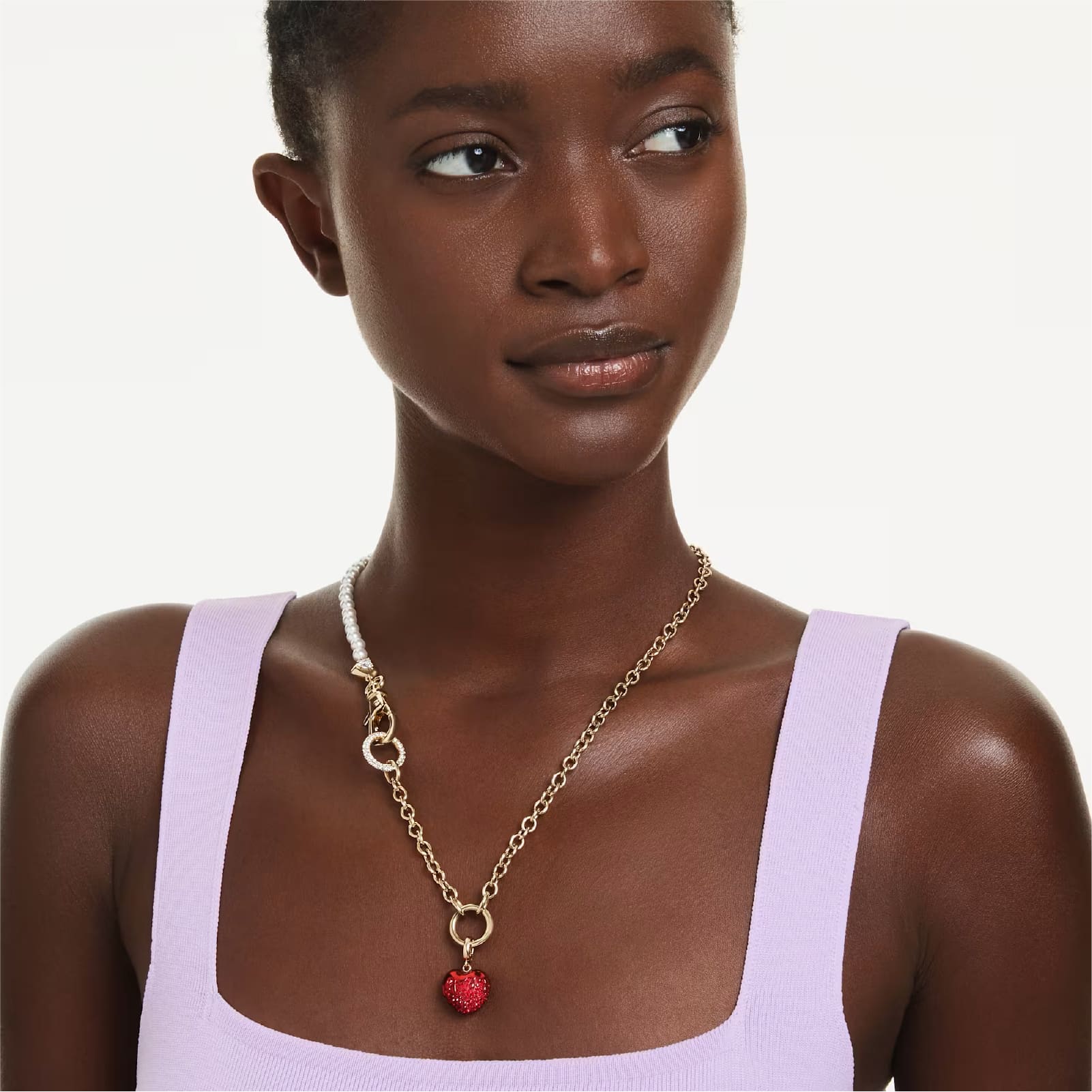 Charm Swarovski Idyllia a forma di cuore con cristalli rossi MISURA UNICA