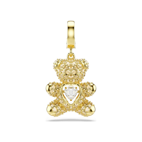 Charm orsetto Swarovski dorato con cristalli e zircone MISURA UNICA
