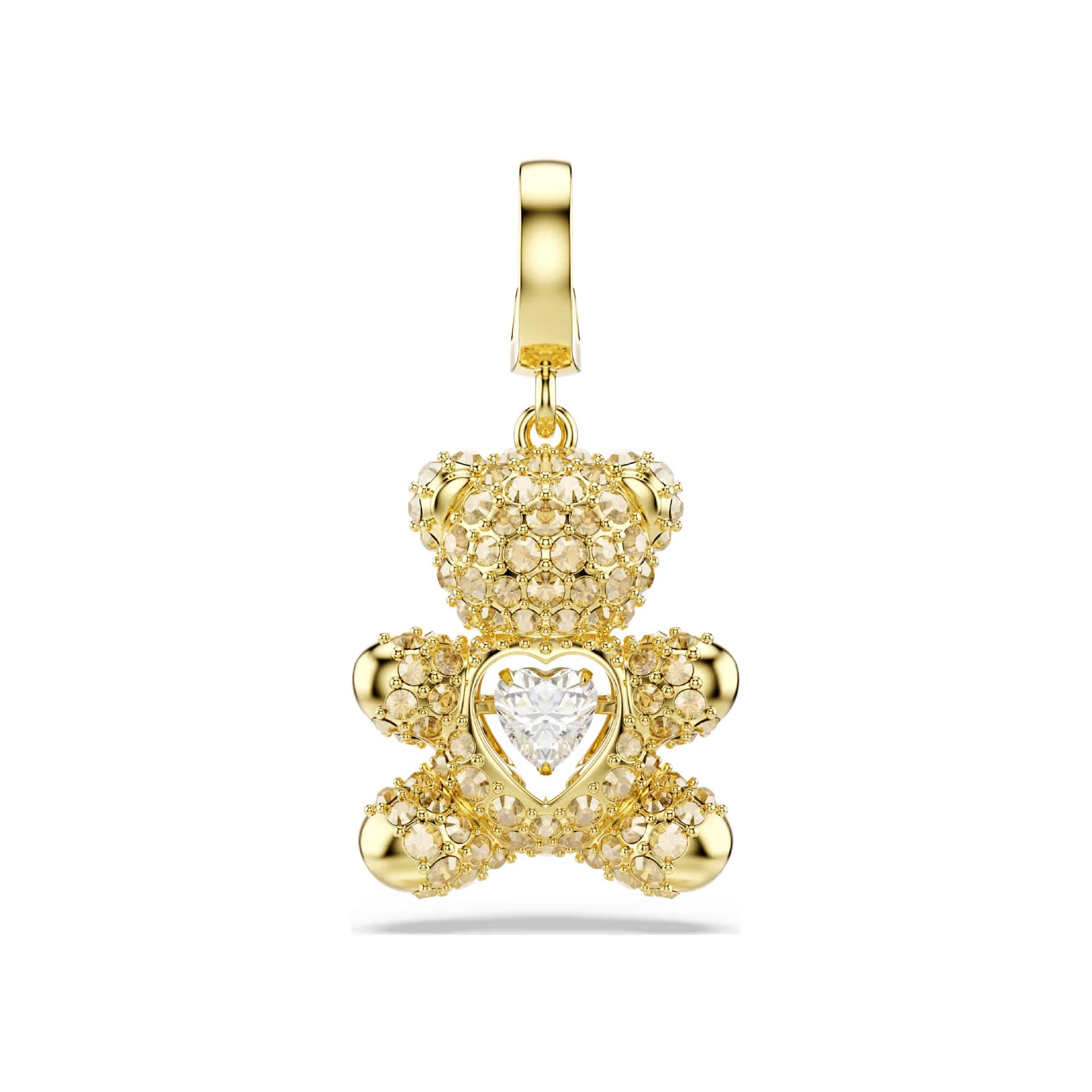 Charm orsetto Swarovski dorato con cristalli e zircone MISURA UNICA