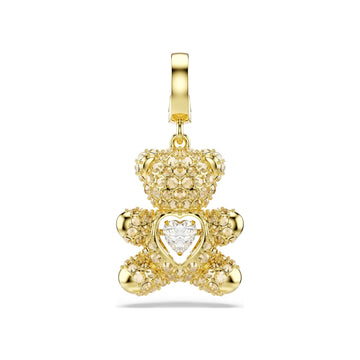 Charm orsetto Swarovski dorato con cristalli e zircone MISURA UNICA