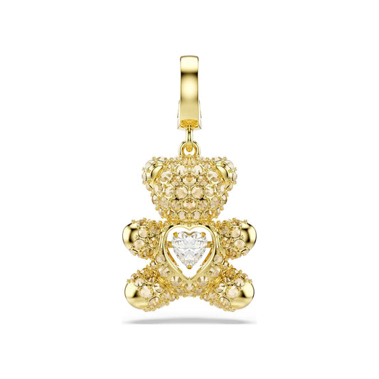 Charm orsetto Swarovski dorato con cristalli e zircone MISURA UNICA