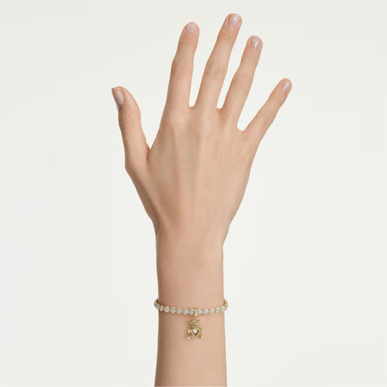 Charm orsetto Swarovski dorato con cristalli e zircone MISURA UNICA