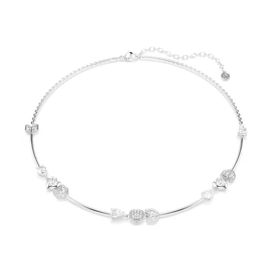 Collana Swarovski rodiata con motivo a freccia e cristalli cry MISURA UNICA