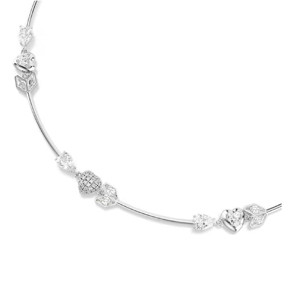 Collana Swarovski rodiata con motivo a freccia e cristalli cry MISURA UNICA