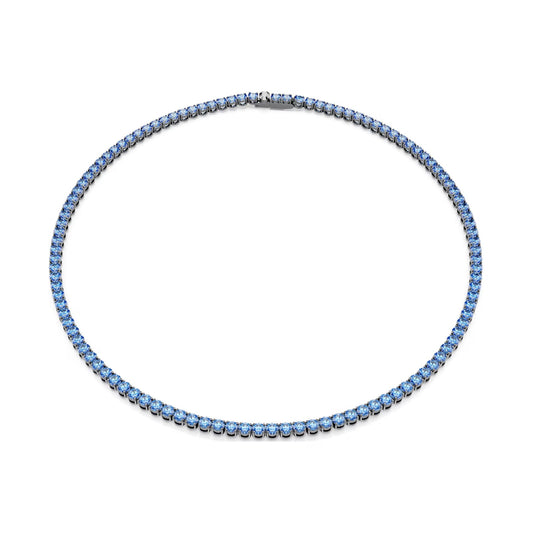 Collana tennis Swarovski Matrix placcata rutenio e zirconi blu MISURA UNICA