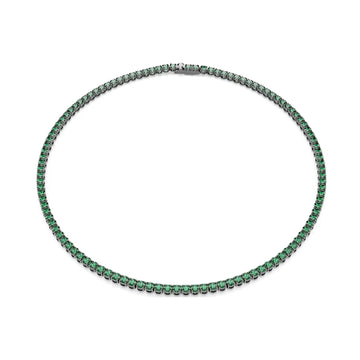 Collana tennis Swarovski Matrix rutenio con zirconi verdi MISURA UNICA
