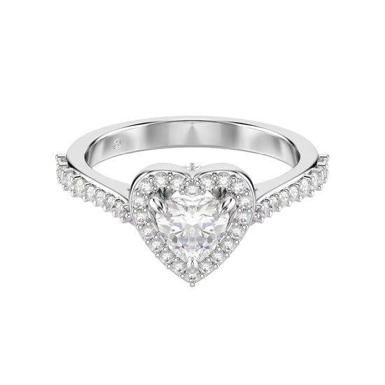 Anello Swarovski con motivo a cuore centrale e cristalli 12