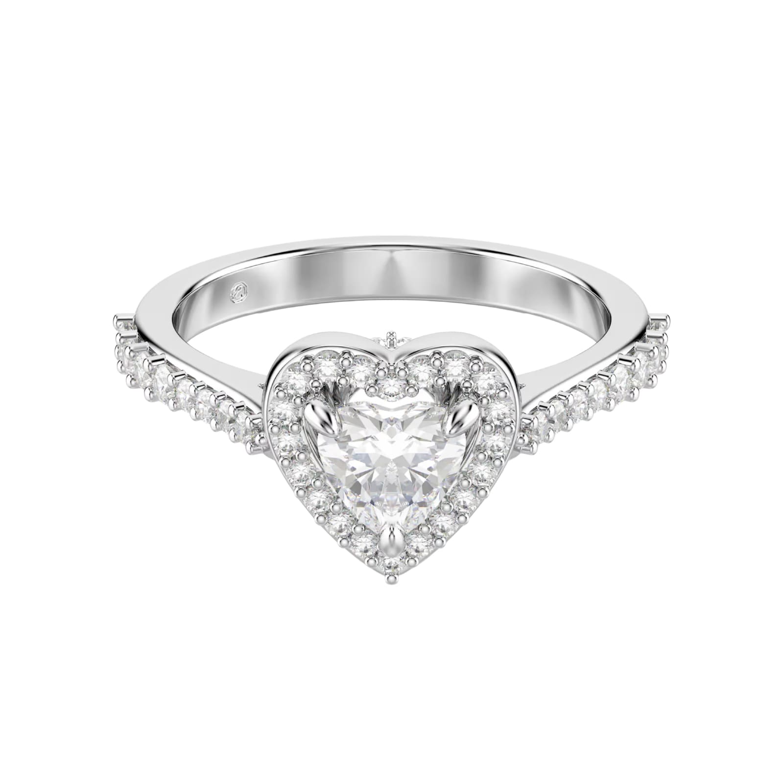 Anello Swarovski con motivo a cuore centrale e cristalli 12