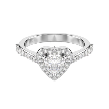 Anello Swarovski con motivo a cuore centrale e cristalli 12