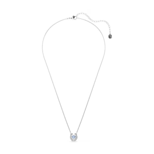 Collana Swarovski con pendente ferro di cavallo e zircone blu MISURA UNICA