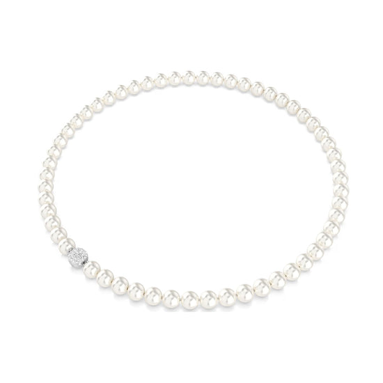Collana girocollo Swarovski Matrix con Crystal Pearls bianche MISURA UNICA