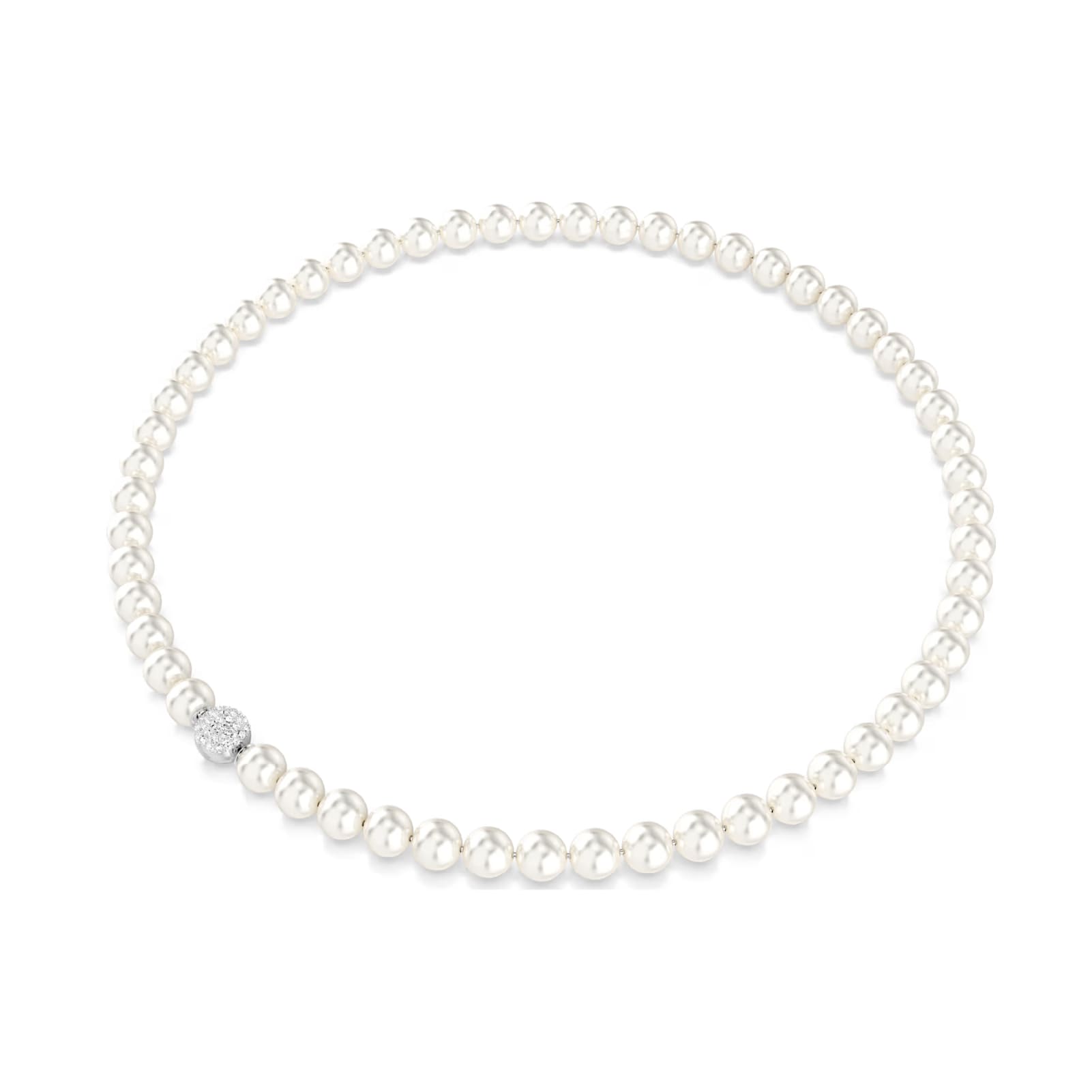 Collana girocollo Swarovski Matrix con Crystal Pearls bianche MISURA UNICA