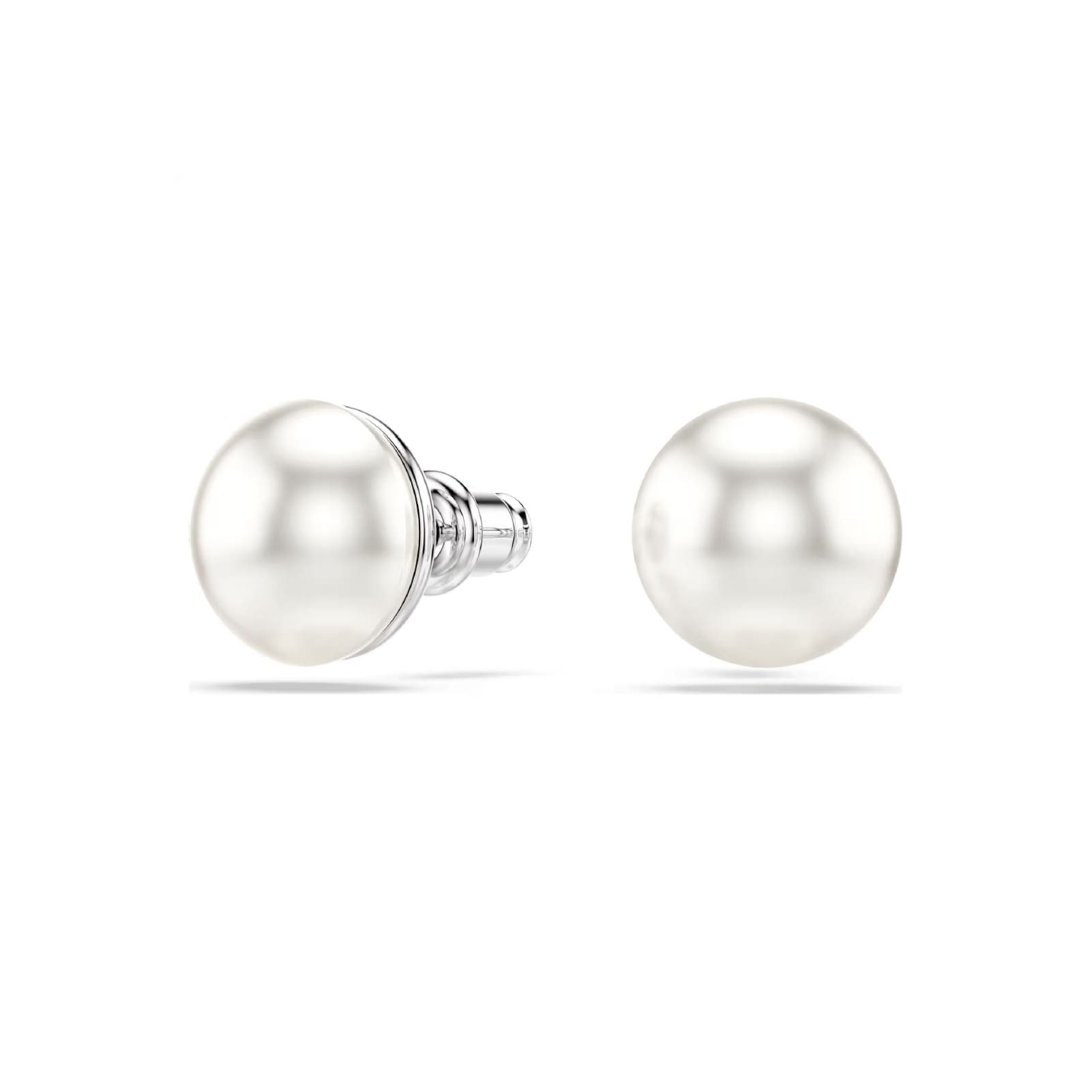 Orecchini a lobo Swarovski Matrix rodiati con Crystal Pearls MISURA UNICA