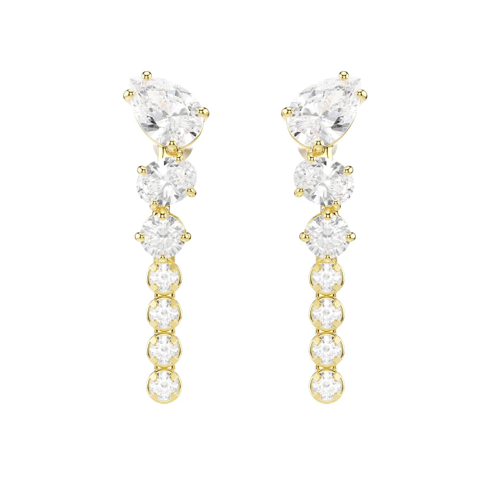 Orecchini pendenti Swarovski Mesmera lega dorata e zirconi