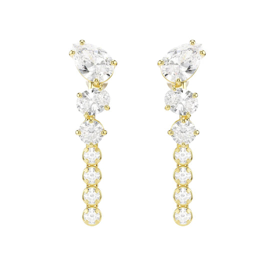 Orecchini pendenti Swarovski Mesmera lega dorata e zirconi MISURA UNICA