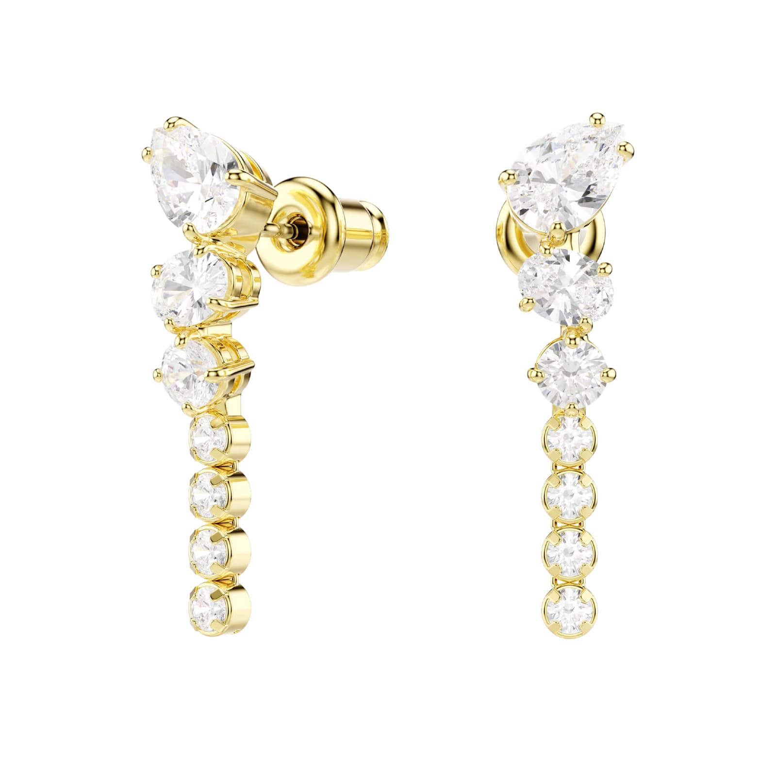 Orecchini pendenti Swarovski Mesmera lega dorata e zirconi MISURA UNICA