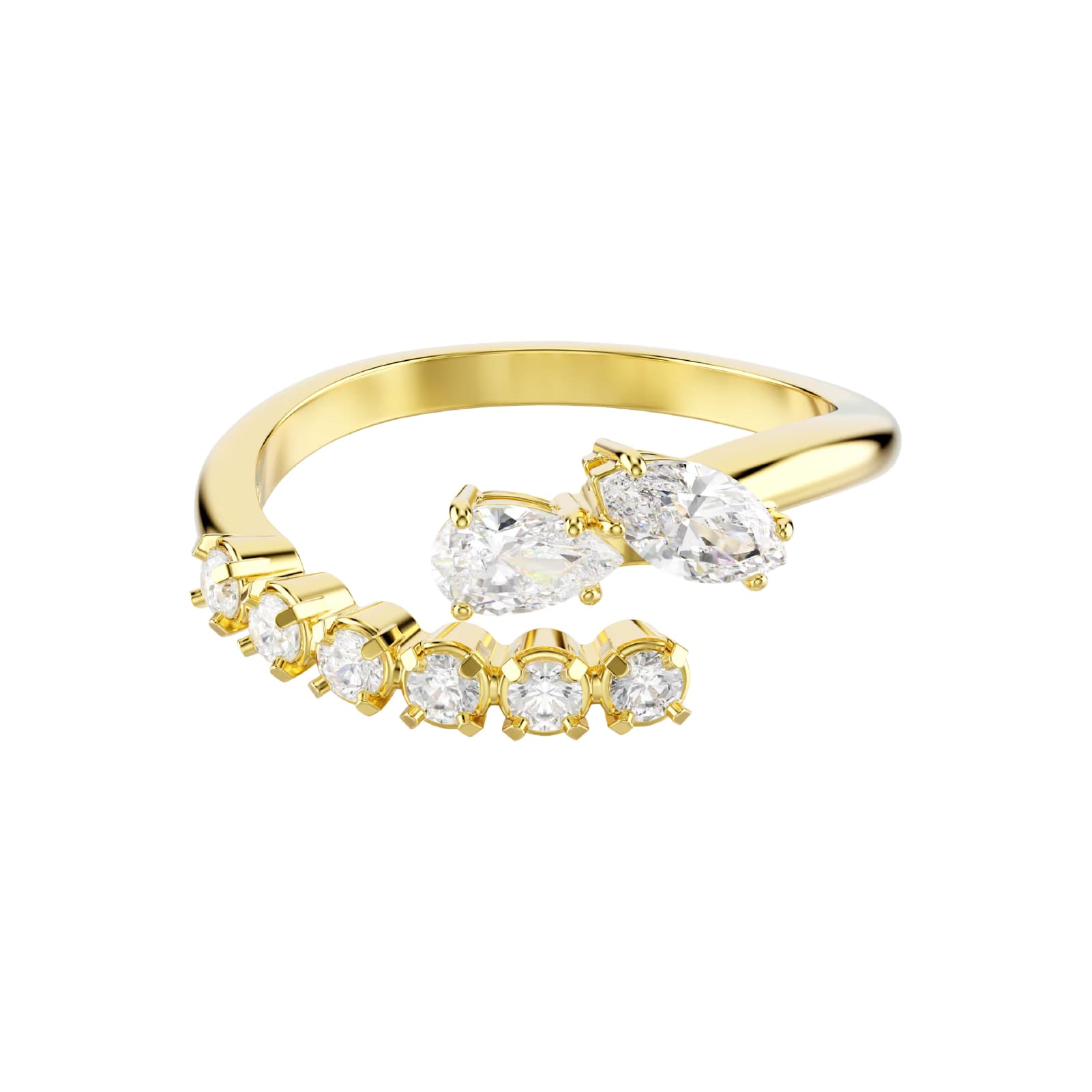 Anello aperto Swarovski Mesmera lega oro e cristalli