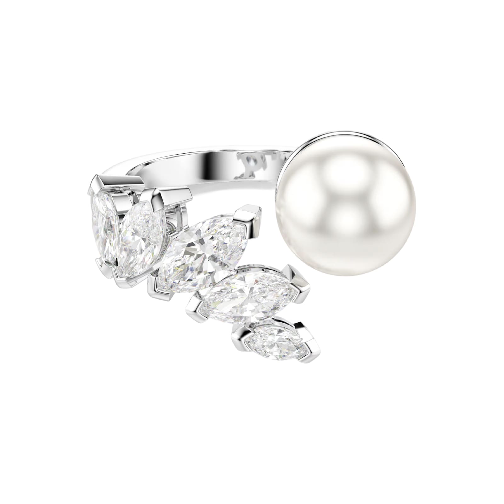 Anello Swarovski Mesmera lega argento zirconi e perla 15