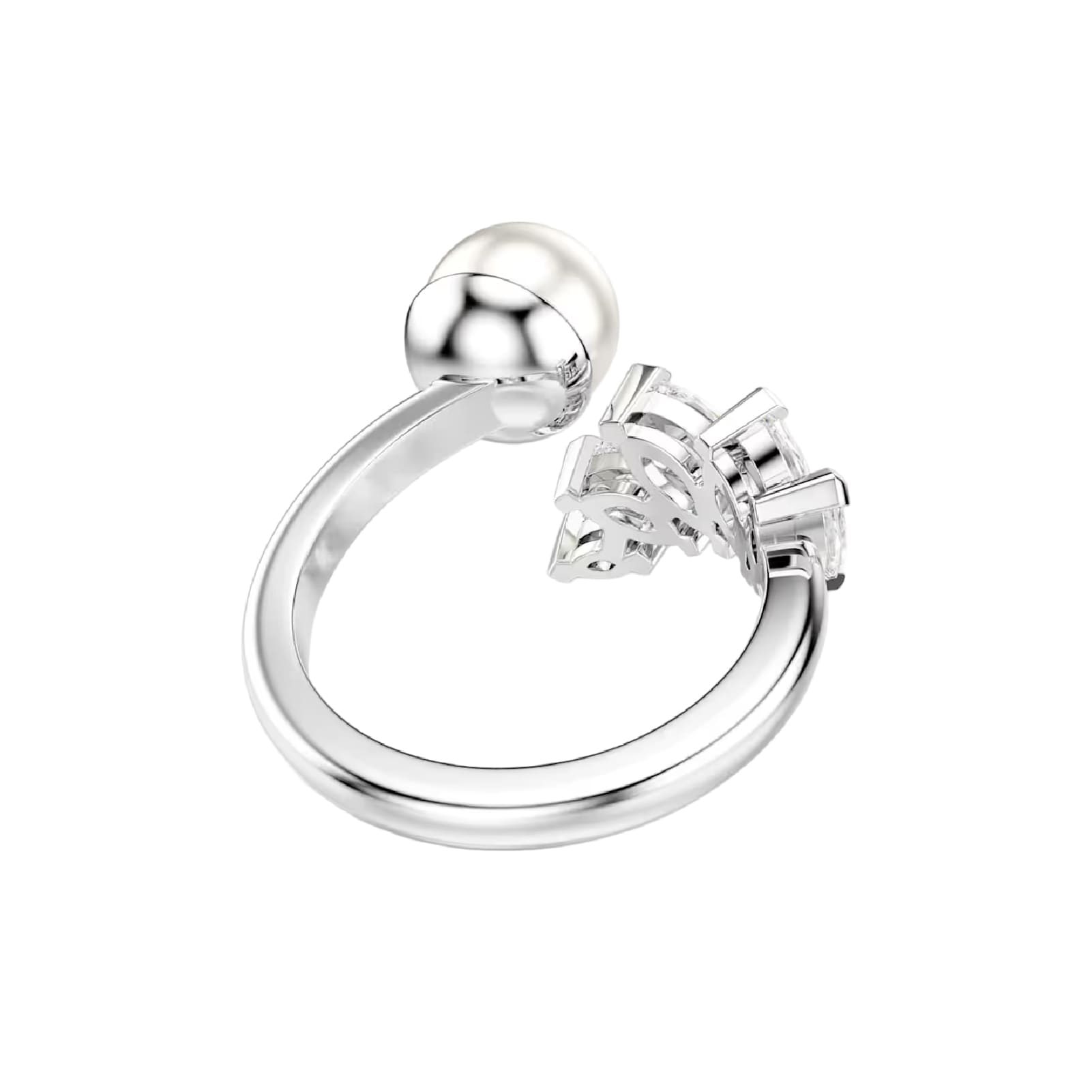 Anello Swarovski Mesmera lega argento zirconi e perla 15