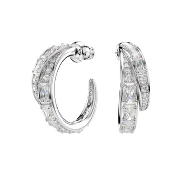 Orecchini a cerchio Swarovski Vienna lega argento e zirconi MISURA UNICA