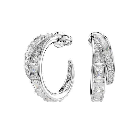 Orecchini a cerchio Swarovski Vienna lega argento e zirconi MISURA UNICA
