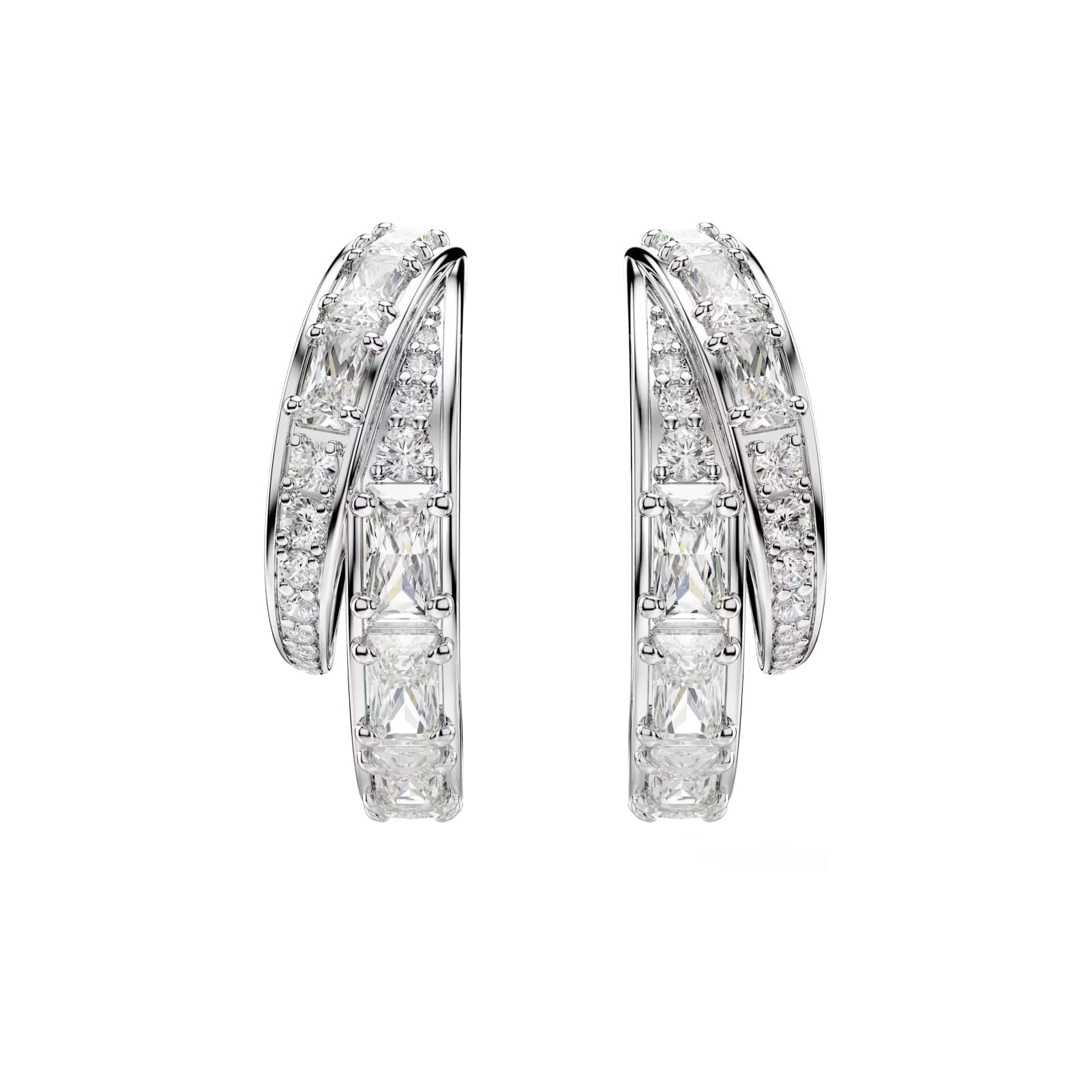 Orecchini a cerchio Swarovski Vienna lega argento e zirconi MISURA UNICA