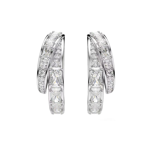 Orecchini a cerchio Swarovski Vienna lega argento e zirconi MISURA UNICA